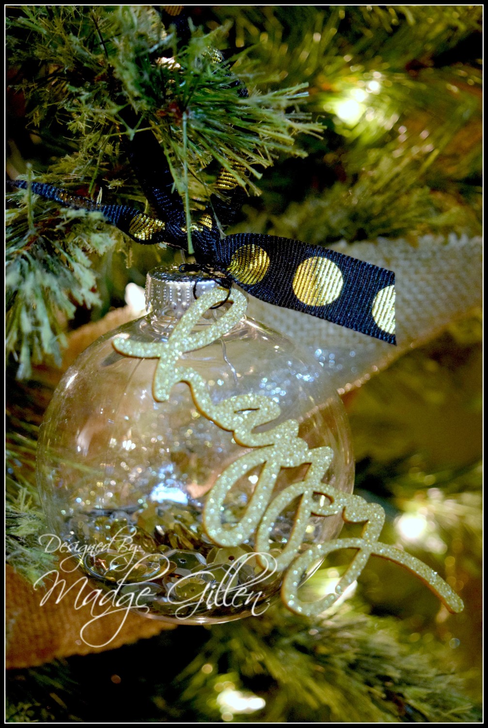 DIY Christmas Ornament Happy.Madge Gillen